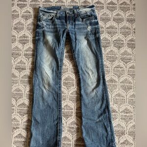BKE Blue Boot Cut Jeans with Authentic Fading